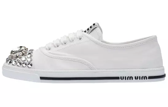 Кроссовки для скейтбординга женские, низкие, белые Miu Miu