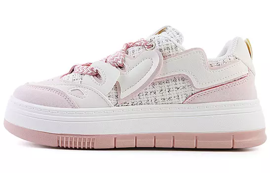 Кроссовки для скейтбординга женские, низкие, белые/пудровые Warrior