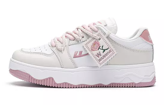 Кроссовки для скейтбординга женские, низкие, белые/рисовые/пудровые Warrior