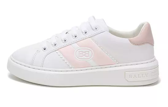 Кроссовки для скейтбординга женские низкие белые серые розовые с хвостиком Bally