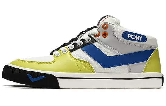 Кроссовки для скейтбординга женские низкие белые/синие/желтые/красные Pony