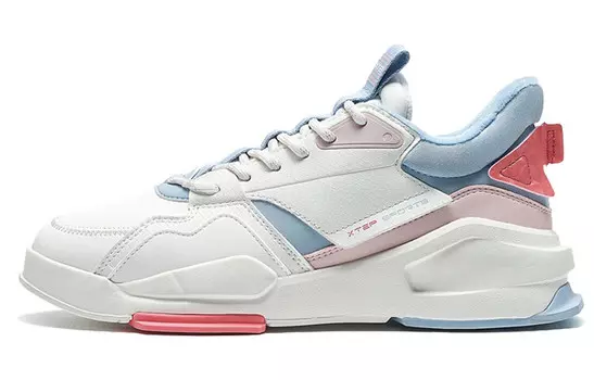 Кроссовки для скейтбординга женские, низкие, белые/синие/пудровые Xtep