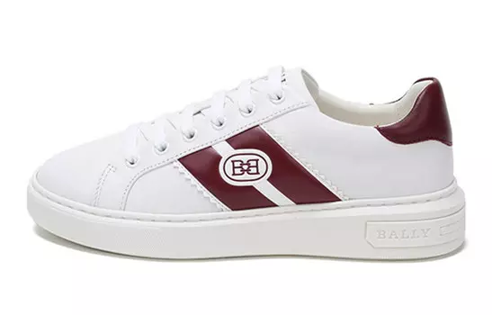 Кроссовки для скейтбординга женские, низкие, белые/темно-красные Bally