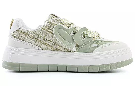 Кроссовки для скейтбординга женские, низкие, белые/зеленые Warrior