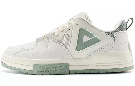 Кроссовки для скейтбординга женские, низкие, белые/зеленые Peak
