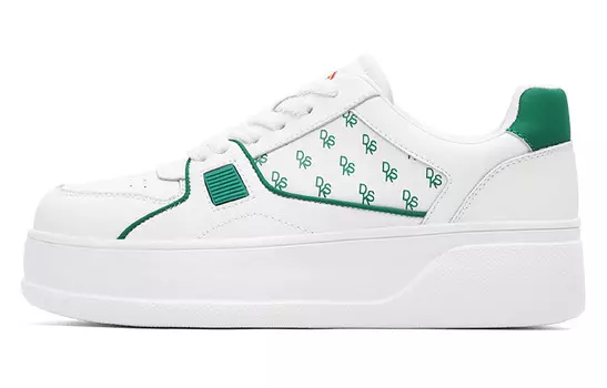 Кроссовки для скейтбординга женские, низкие, белые/зеленые Dickies