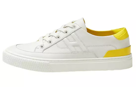 Кроссовки для скейтбординга женские, низкие, белые/желтые Hermes