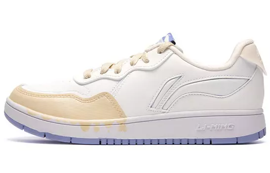 Кроссовки для скейтбординга женские, низкие, бежевые/белые Lining