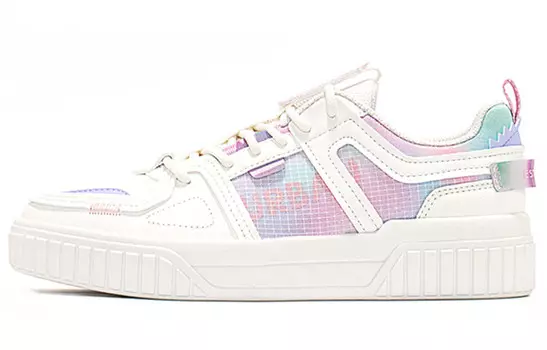 Кроссовки для скейтбординга женские, низкие, бежевые/фиолетовые Xtep