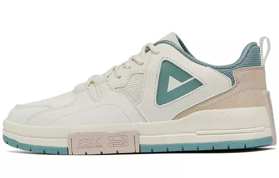 Кроссовки для скейтбординга женские низкие бежевые/зеленые Peak