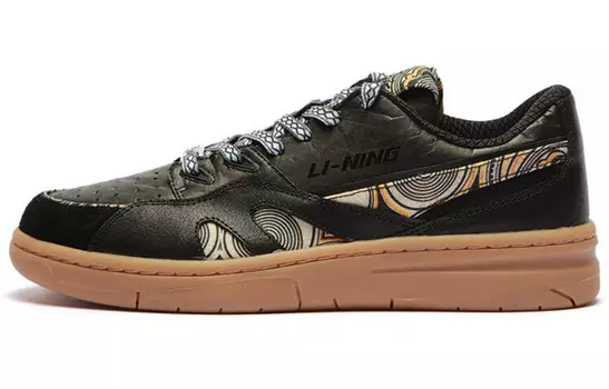 Кроссовки для скейтбординга женские, низкие, черные/белые/хаки Lining