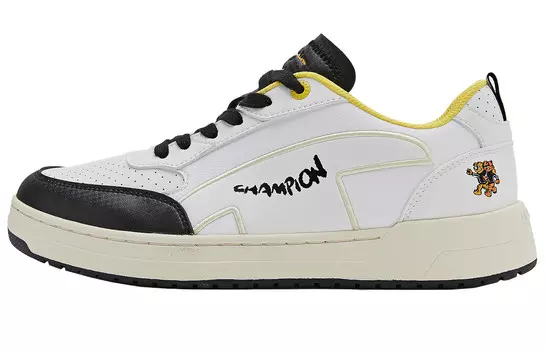 Кроссовки для скейтбординга женские, низкие, черные/белые Champion