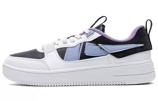 Кроссовки для скейтбординга женские низкие черные/белые/фиолетовые Xtep