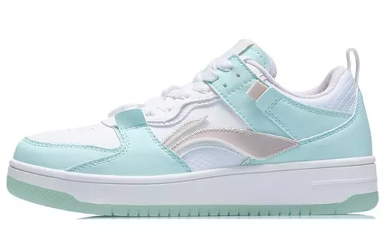 Кроссовки для скейтбординга женские низкие, кремово-белые/водно-зеленые Lining