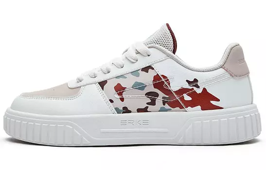 Кроссовки для скейтбординга женские, низкие, микрокристаллические, белые/университетские красные Erke