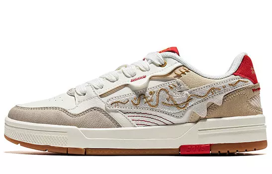 Кроссовки для скейтбординга женские, низкие, микрокристаллические, белые/университетские красные Erke