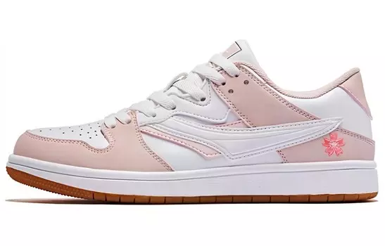 Кроссовки для скейтбординга женские, низкие, розовые/белые Qiaodan