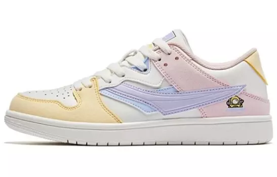 Кроссовки для скейтбординга женские низкие розовые/желтые Qiaodan