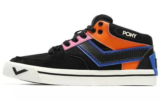 Кроссовки для скейтбординга женские низкие Scar черные/коричневые Pony