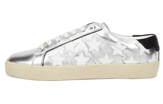 Кроссовки для скейтбординга женские, низкие, серебристые Saint Laurent