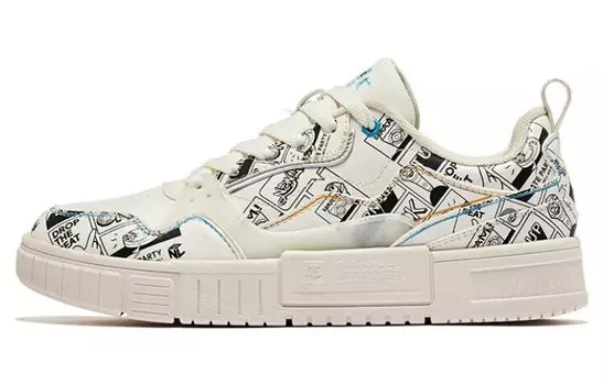 Кроссовки для скейтбординга женские, низкие, серые/белые Qiaodan