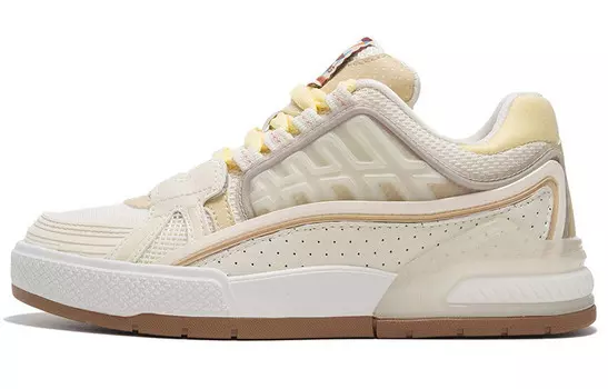 Кроссовки для скейтбординга женские, низкие, светло-желтые Lining