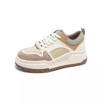 Кроссовки для скейтбординга женские низкие зеленый/желтый/коричневый/земляные тона Baffn