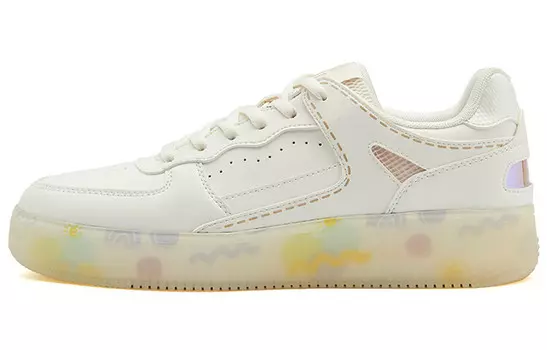 Кроссовки для скейтбординга женские с низким верхом белые/золотые 361°