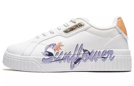 Кроссовки для скейтбординга женские с низким верхом белые/фиолетовые Xtep