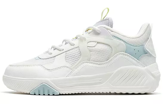 Кроссовки для скейтбординга женские с низким верхом Sail белые/снежно-туманные зеленые Xtep