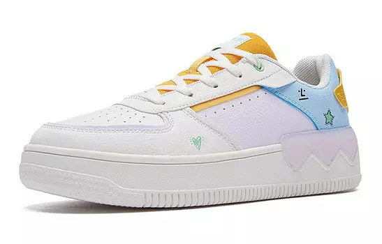 Кроссовки для скейтбординга женские с низким верхом белые/розовые/синие 361°