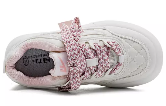 Кроссовки для скейтбординга женские с низким верхом белые/розовые Warrior