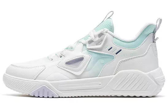 Кроссовки для скейтбординга женские с низким верхом белые/зеленые/фиолетовые Xtep