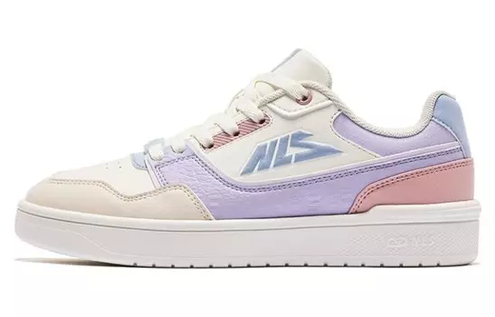 Кроссовки для скейтбординга женские с низким верхом белые/фиолетовые/розовые Qiaodan