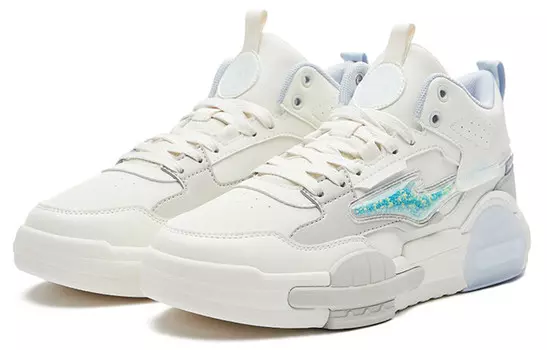 Кроссовки для скейтбординга женские, средней высоты, белые/королевские синие Erke