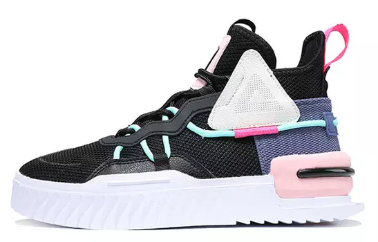 Кроссовки для скейтбординга женские, средней высоты, черные/розовые Peak