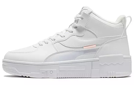 Кроссовки для скейтбординга женские высокие 361 Degree белые/светло-персиковые пудровые 361°