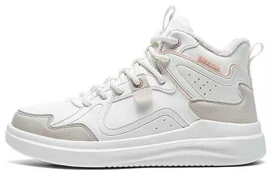 Кроссовки для скейтбординга женские высокие белые/бежевые Xtep