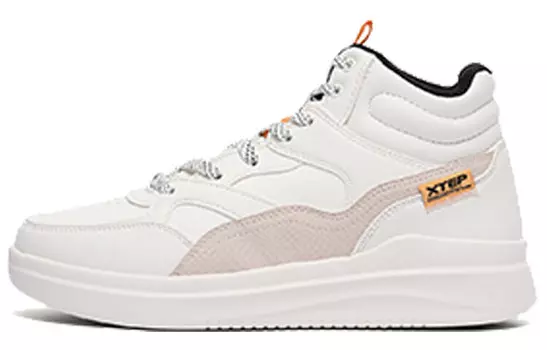 Кроссовки для скейтбординга женские высокие белые/бежевые Xtep