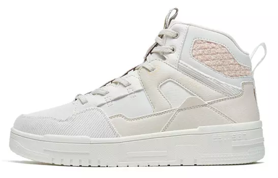 Кроссовки для скейтбординга женские высокие Ivory Powder/sail White Xtep