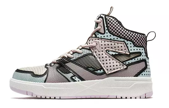 Кроссовки для скейтбординга женские высокие розовые/белые Xtep