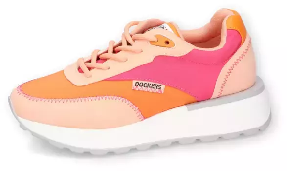 Кроссовки Dockers by Gerli, с надписью логотипа сбоку, повседневная обувь, полуботинки, туфли на шнуровке, розовый