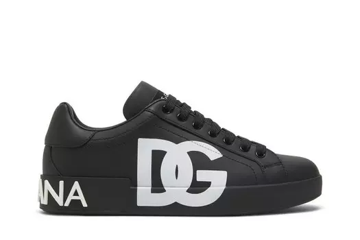 Кроссовки Dolce & Gabbana Dolce & Gabbana Portofino Low DG Logo Print - Black White, черный