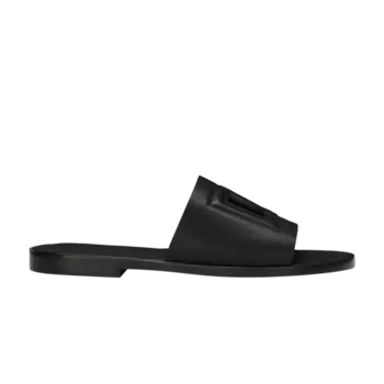 Кроссовки Dolce & Gabbana Leather Slides, цвет DG Cutout - Black