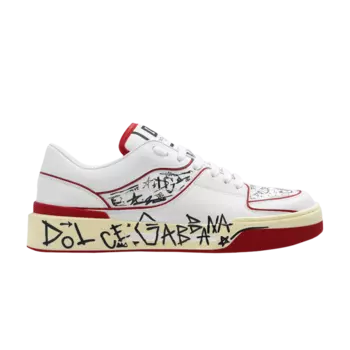 Кроссовки Dolce & Gabbana New Roma Low 'Allover Graffiti - White Dark Red', белый
