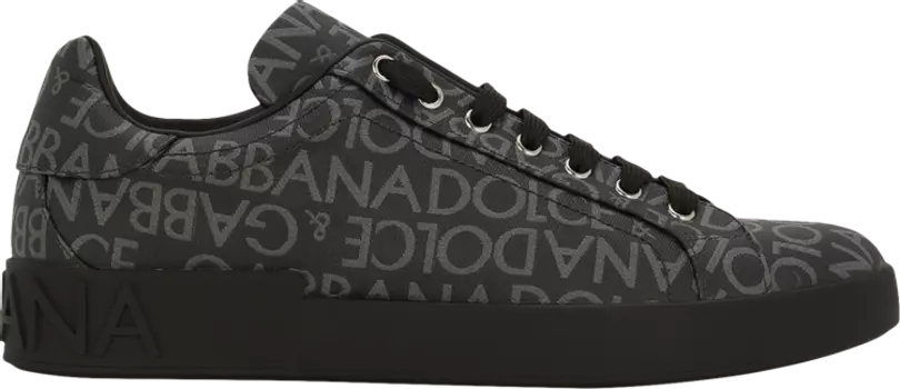Кроссовки Dolce & Gabbana Portofino 'Allover Logo - Black', черный