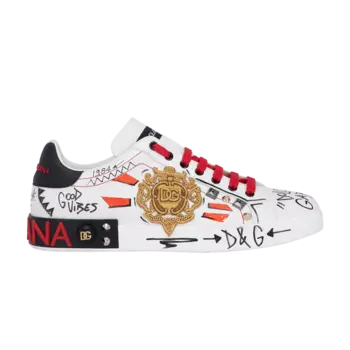 Кроссовки Dolce & Gabbana Portofino 'Embroidery and Studs', белый