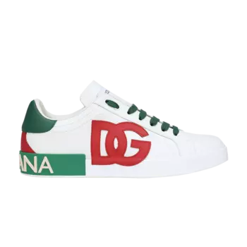 Кроссовки Dolce & Gabbana Portofino 'Emerald Red', белый