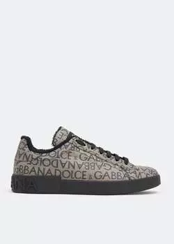 Кроссовки DOLCE&GABBANA Portofino jacquard sneakers, коричневый