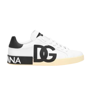 Кроссовки Dolce & Gabbana Portofino Low 'DG Logo Print - White Black', белый